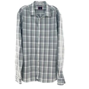 UNTUCKit 100% Cotton Plaid Button Down Shirt Wrinkle Free Tall Slim Size XXL